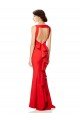 Best High Neck Maxi Crepe Bridesmiad Dress with Exaggerated Back Ruffle UK