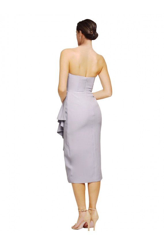 Best Short Strapless Crepe Cocktail Prom Dress / Homecoming Dress with Ruffles UK