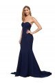 Best Fit and Flare Sweetheart Long Crepe Prom Dress with Sweep Train UK