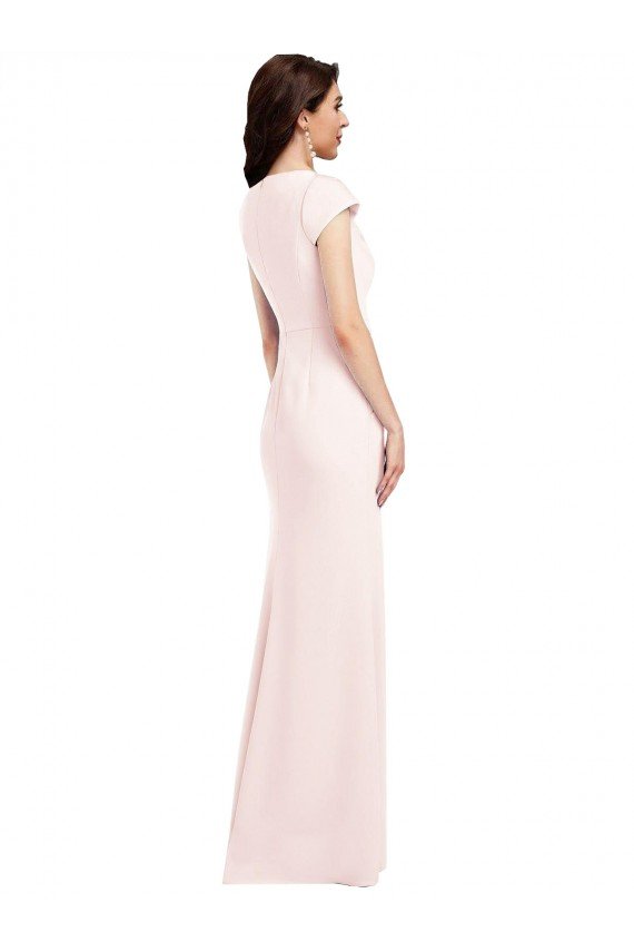 Best Cap Sleeve A-Line Crepe Prom Dress with Pockets UK
