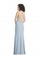 Best High Neck Halter Crepe Prom Dress with Twist Criss Cross Back UK