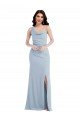 Best One Shoulder Draped Cowl Neck Maxi Prom Dress UK