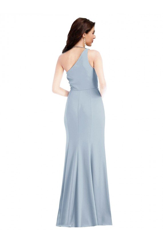 Best One Shoulder Draped Cowl Neck Maxi Prom Dress UK