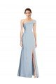 Best Asymmetrical Off the Shoulder Cuff Trumpet Crepe Prom Dress With Front Slit UK