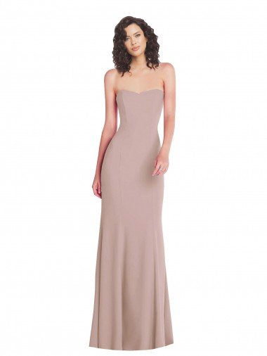 Best Strapless Princess Line Crepe Mermaid Prom Dress UK