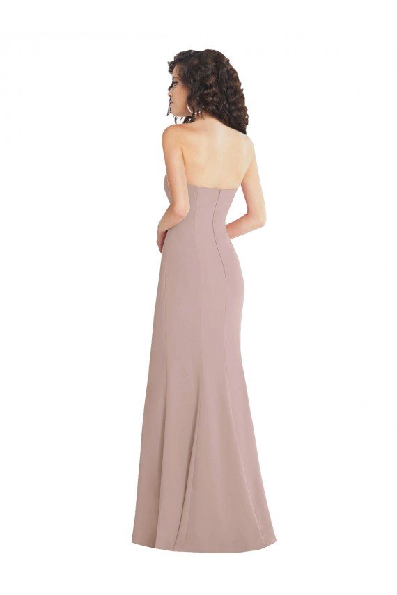 Best Strapless Princess Line Crepe Mermaid Prom Dress UK