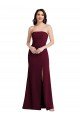 Best Strapless Crepe Maxi Prom Dress with Front Slit UK