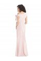 Best Off the Shoulder Tie Detail Trumpet Crepe Prom Dress with Front Slit UK