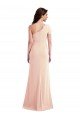 Best One Shoulder Cap Sleeves Trumpet Crepe Prom Dress with Front Slit UK