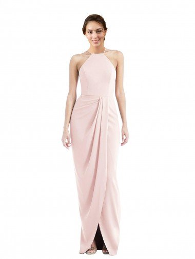 Best Halter Draped Tulip Skirt Maxi Prom Dress UK