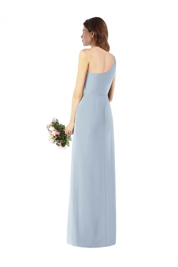 Best One Shoulder Crepe Trumpet Prom Dress with Front Slit UK