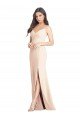 Best Seamed Bodice Crepe Trumpet Prom Dress with Front Slit UK