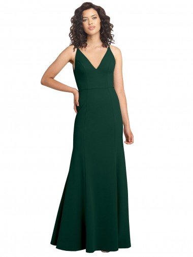 Best Form Fitting Stretch Crepe A-Line Prom Dress UK