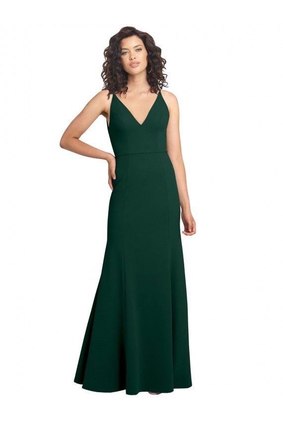 Best Form Fitting Stretch Crepe A-Line Prom Dress UK