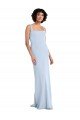 Best Slim Square Neck Fit and Flare Full Length Stretch Crepe Prom Dress UK