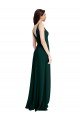 Best Slim A-Line V-Neck Full Length Crepe Prom Dress with Side Slit UK