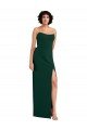 Best Scooped Strapless Neckline Crepe Prom Dress with Side Slit UK