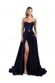 Best Sweetheart Neckline Low Back Long Crepe Prom Dress with High Leg Spit & Pockets UK
