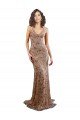 Best Floral Patterned Backless V-Neckline Sequin Prom Dress UK