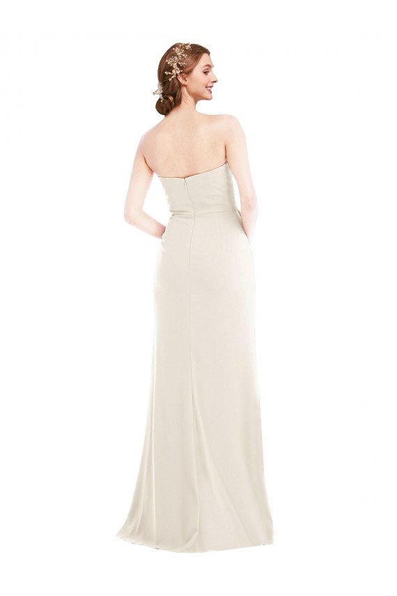 Best Long Strapless Tuxedo Maxi Prom Dress with Front Slit & Pockets UK