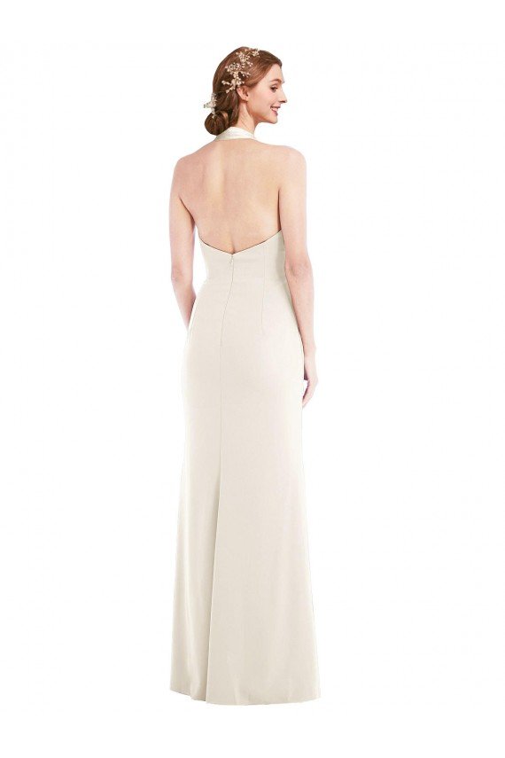Best Halter Tuxedo Maxi Prom Dress with Front Slit UK