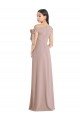 Best Off the Shoulder Tie Detail Maxi Crepe Prom Dress with Front Slit UK