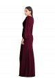Best Long Puff Sleeve V-Neck Trumpet Maxi Prom Dress UK