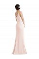 Best Skinny Strap Deep V-Neck Trumpet Crepe Prom Dress with Front Slit UK