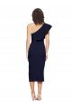 Best Ruched Midi Length Short Crepe Cocktail Prom Dress / Homecoming Dress with Shoulder Ruffles UK