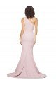 Best Long Sweep Train One Shoulder Crepe Prom Dress with Side Leg Split UK