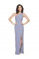 Best Floor Length One Shoulder Crepe Prom Dress with Pencil Skirt and Side Split UK