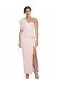 Best One Shoulder Tulle Overlay Sweetheart Neckline Long Crepe Prom Dress with Thigh Split UK