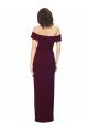 Best Fitted Full Length Off the Shoulder Crepe Prom Dress with Side Split and Waist Tie UK