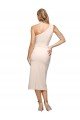 Best Midi Length One Shoulder Crepe Cocktail Prom Dress / Homecoming Dress with Thigh High Side Split UK
