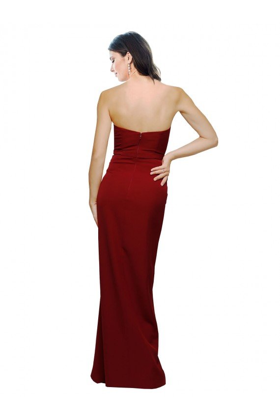 Best Straight Pencil Skirt Long Sweetheart Crepe Prom Dress with High Side Split UK