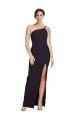 Best Long Floor Length Crepe Prom Dress with Side Split and One Strap UK