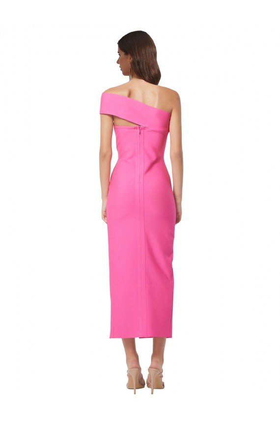 Best One Shoulder Neckline Short Midi Length Crepe Cocktail Prom Dress / Homecoming Dress UK