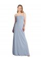 Best Straight Neckline Crepe Slip Prom Dress with Strappy Back UK