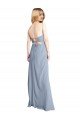 Best Straight Neckline Crepe Slip Prom Dress with Strappy Back UK