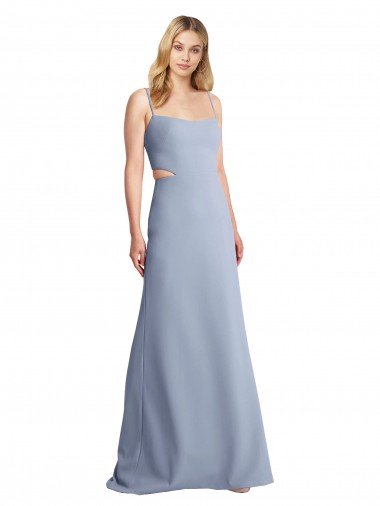 Best Feminine Scoop Neckline Long Crepe Slip Prom Dress  UK