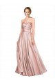 Best Long Plated Strapless Sweetheat Stretch Satin Prom Dress UK