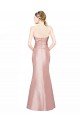 Best Long Strapless Stretch Satin Prom Dress with Pleats and Low Back UK