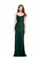 Best Fitted Cowl Neck Long Stretch Satin Slip Prom Dress with V-Back UK