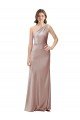 Best One Shoulder Black-Tie Floor Length Long Stretch Satin Prom Dress UK