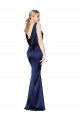 Best Sheath High Neck Stretch Satin Prom Dress Low Back UK