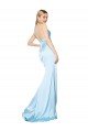 Best Double Straps V-Neck Sleeveless Stretch Satin Prom Dress with High Slit UK