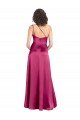 Best Sleek One Shoulder A-Line Long Stretch Satin Prom Dress with Spaghetti Straps Back UK