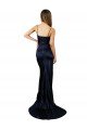 Best Pleated Sash Skirt Long Stretch Satin Prom Dress with High Slit UK