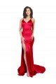 Best Mermaid Open Back Long Stretch Satin Prom Dress with High Slit UK