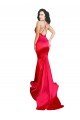 Best Mermaid Open Back Long Stretch Satin Prom Dress with High Slit UK